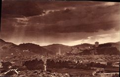 CPA Lourdes H P vue d'ensemble de la Ville le Chateau et la Basilique 