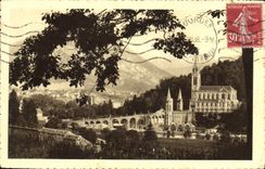 CPA Lourdes la Basilique et le Pic du Jer 