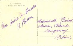 CPA Lourdes la Basilique et le Pic du Jer 