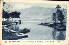 CPA Aix les Bains le Lac du Bourget le Petit Port et la Dent du Chat 
