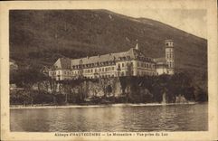 CPA Abbaye d'Hautecombe la Monastere vue prise du Lac 