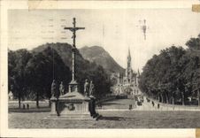 CPA Lourdes la Basilique et le Calvaire Breton 