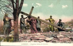 CPA Lourdes Cinquieme station du Calvaire 
