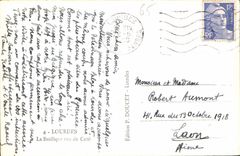 CPA Lourdes la Basilique vue de Cote 