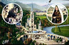 CPA Lourdes La Basilique Ste Bernadette la Grotte 