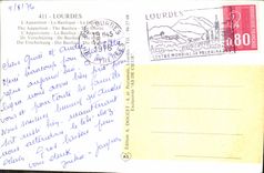 CPA Lourdes l'Apparition la Basilique la Grotte 