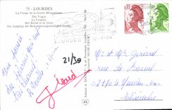 CPA Lourdes la Vierge de la Grotte Miraculeuse 