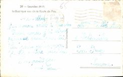 CPA Lourdes H P la basilique vue de la Route de Pau 