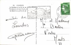 CPA Lourdes la Basilique et le Pic du Jer 