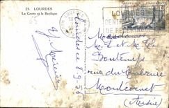 CPA Lourdes la Grotte et la Basilique 
