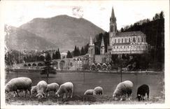 CPA Lourdes La Basilique et le Pic du Jer 