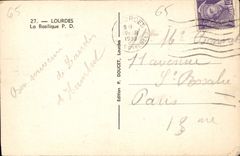 CPA Lourdes La Basilique Moutons Berger