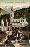 CPA Lourdes La Basilique et le Gave 