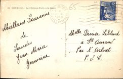 CPA Lourdes Le Chateau Fort et le Gave 