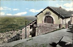 CPA Lourdes Gare Superrieure du Funiculaire du Pic du Jer et Ville de Lourdes 