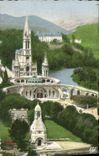 CPA Lourdes La Basilique et le Monument Interallie 