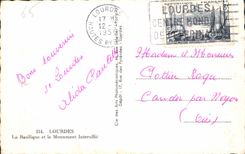 CPA Lourdes La Basilique et le Monument Interallie 