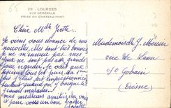 CPA Lourdes vue generale prise du Chateau Fort 