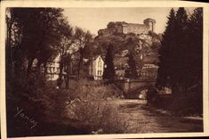 CPA Lourdes Le Chateau Fort et le Gave 