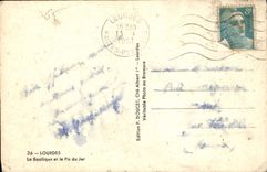 CPA Lourdes La Basilique et le Pic du Jer 