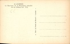 CPA Lourdes La Basilique et le Monument interallie vus du Chateau fort 