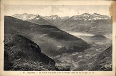 CPA Lourdes La Vallee d'Argeles et les Pyrenees vues du Pic du Jer 