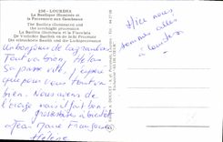 CPA Lourdes La Basilique illuminee et la Procession aux flambeaux 