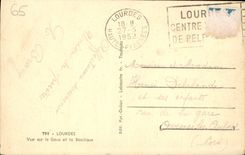 CPA Lourdes Vue sur le Gave et la Basilique 