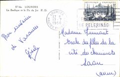 CPA Lourdes La Basilique et le Pic du Jer 