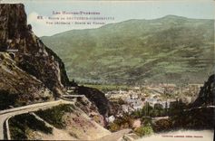 CPA Les Hautes Pyrenees Route de Cauterets Pierrefitte Vue generale Route et Tunnel 