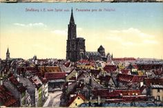 CPA Strasbourg Panorama pris de l'hopital 
