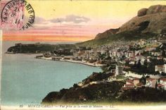 CPA Monte Carlo Vue prise de la route de Menton 