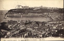 CPA Monte Carlo Vue sur la Condamine et le Rocher 