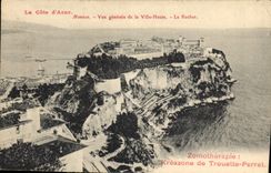 CPA La Cote d'Azur Monaco Vue generale de la Ville Haute Le Rocher 
