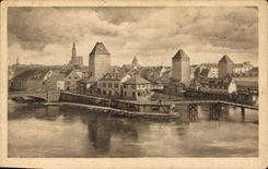CPA Strasbourg Gedeckte Brucken 