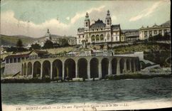 CPA Monte Carlo Le Tir aux Pigeons et le Casino vus de la Mer 