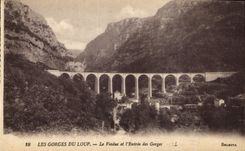 CPA Les Gorges du Loup Le Viaduc et l'Entree des Gorges 