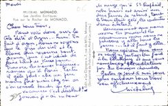 CPA Monaco les Jardins Exotiques vue sur le Rocher de Monaco 