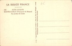 CPA Cote d'Azur Monte Carlo Principaute de Monaco les Jardins du Casino 
