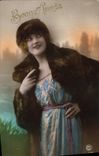 CPA Bonne Annee Femme