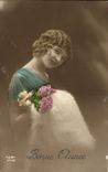 CPA Bonne Annee Femme