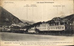CPA Les Alpes Pittoresque Briancon la Gare dans le fond la Croix de Toulouse le Chaberton Fort Itali