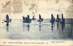 CPA Cayeux sur Mer Barques de Peche en pleine Mer 
