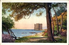 CPA Ile Saint Honorat Monastere Fortifie vue de la Pointe orientale de l'ile 