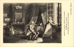 CPA Abbaye de Chaalis Institut de France Moreau le Jeune les Derniers moments de Rousseau 