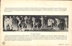 CPA Troisieme Panneau Huil Personnages Composent le troisieme Tableu ou la Mort toujours inflexible 