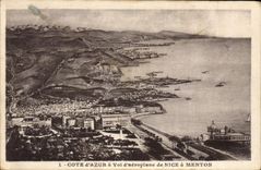 CPA Cote d'Azur a Vol d'aeroplane de Nice a Menton 