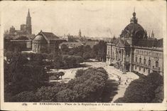 CPA Strasbourg Place de la Republique et Palais du Rhin 