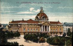 CPA Strasbourg Palais du Rhin Place de la Republique 