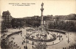 CPA Marseille Place Castellane et la Fontaine Cantini 